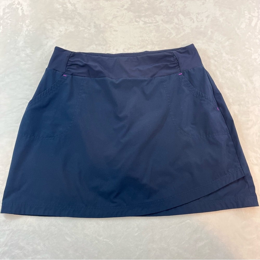Title Nine Golf Skort Womans Sz LG Navy Multi Pocket Pull On Tennis Pickleball